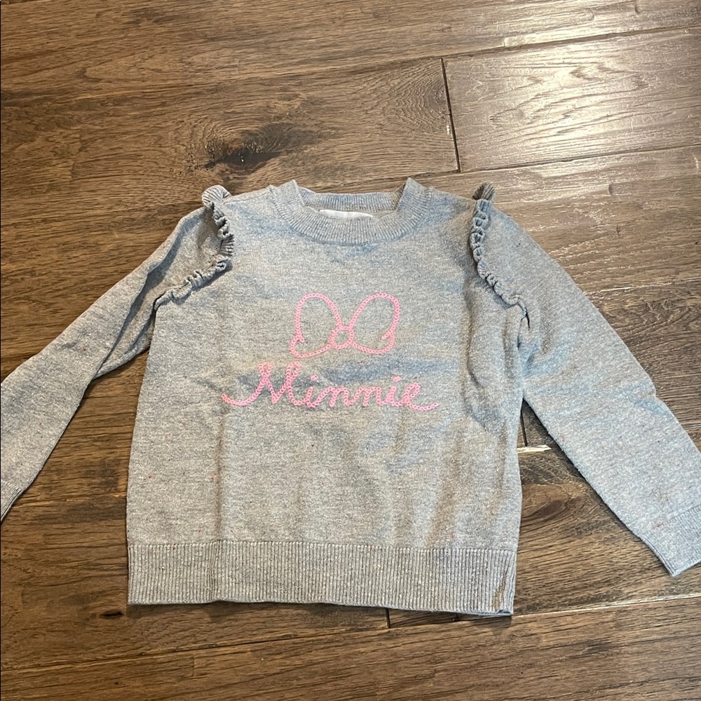 GAP Gray Sweater with Pink Minnie Design